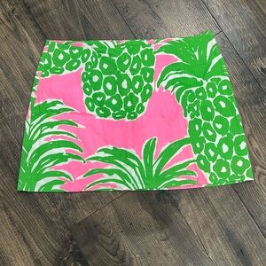 NWOT LILLY PULITZER Bright Pink & Green Pineapple Print Skirt Size 8